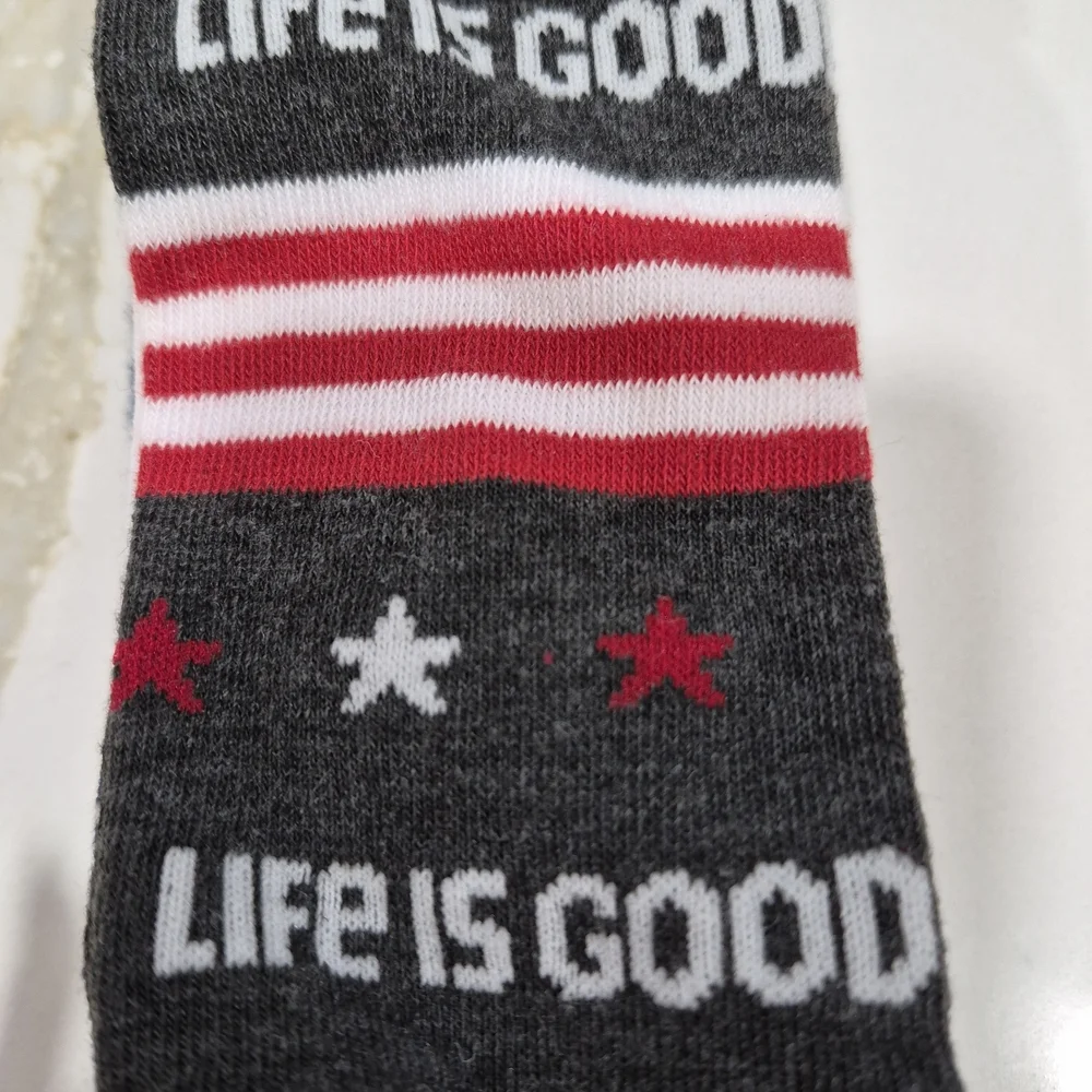 Life Is Good Navy Dog Socks with Yellow Design